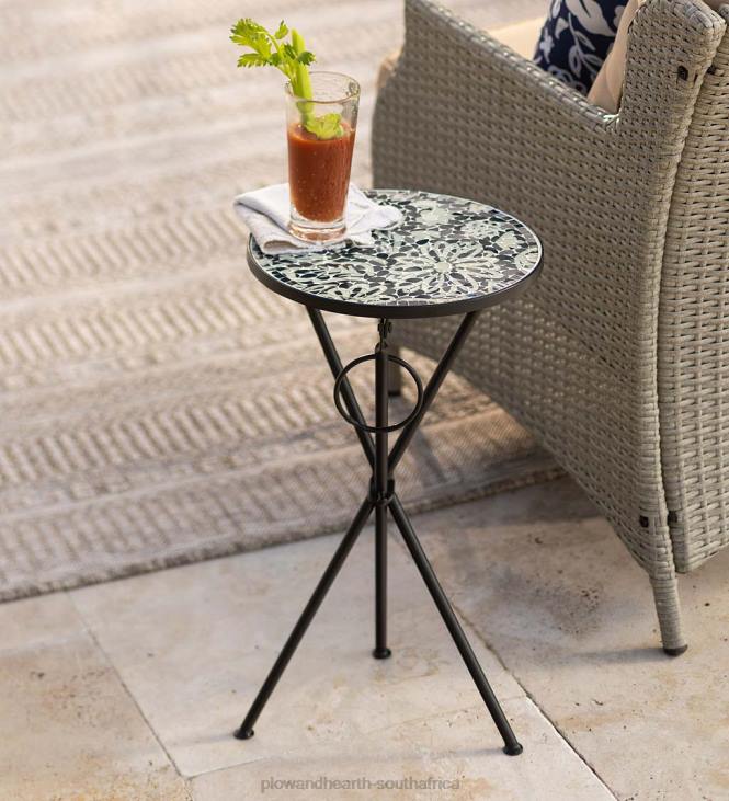 Houseware Plow & Hearth Indoor/Outdoor Floral Sketch Folding Side Table NFLB1184