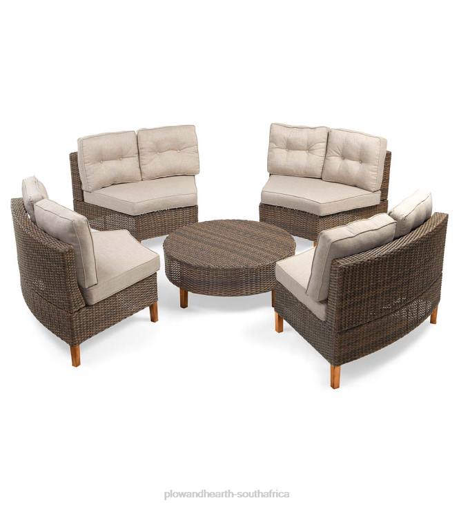Houseware Plow & Hearth Kingwood Modular 5-Piece Outdoor Seating Set - Brown NFLB1104