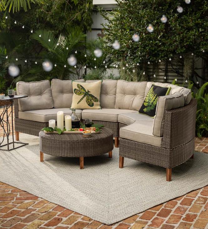 Houseware Plow & Hearth Kingwood Modular 5-Piece Outdoor Seating Set - Brown NFLB1104