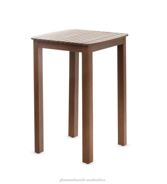 Houseware Plow & Hearth Lancaster Eucalyptus Outdoor Bar Set with Table and 2 Bar Stools, 3-Piece Set - Natural NFLB1141