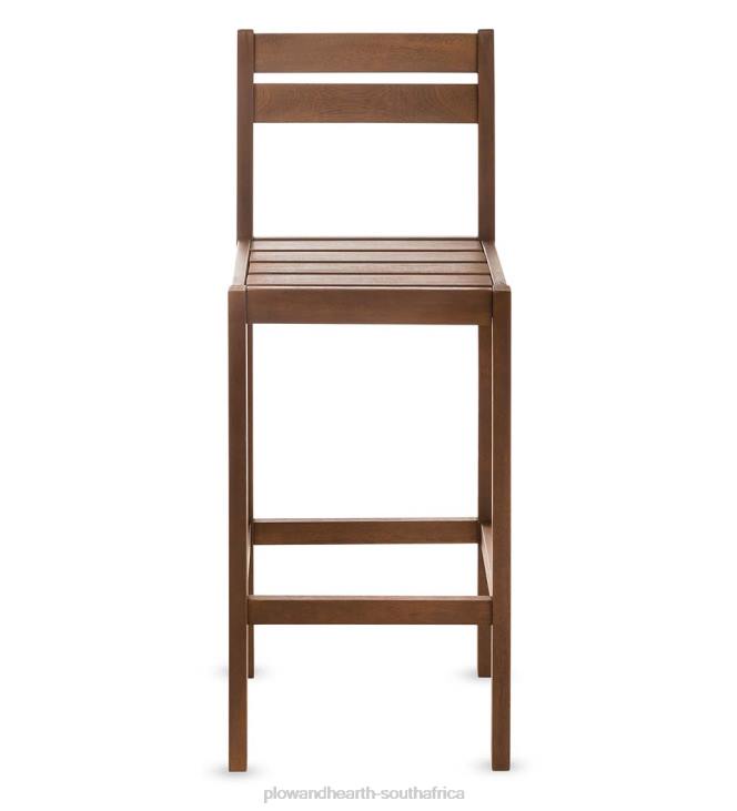 Houseware Plow & Hearth Lancaster Eucalyptus Outdoor Bar Set with Table and 2 Bar Stools, 3-Piece Set - Natural NFLB1141