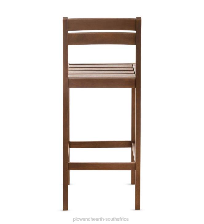 Houseware Plow & Hearth Lancaster Eucalyptus Outdoor Bar Set with Table and 2 Bar Stools, 3-Piece Set - Natural NFLB1141