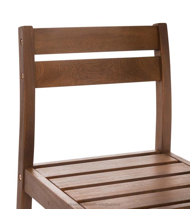 Houseware Plow & Hearth Lancaster Eucalyptus Outdoor Bar Set with Table and 2 Bar Stools, 3-Piece Set - Natural NFLB1141