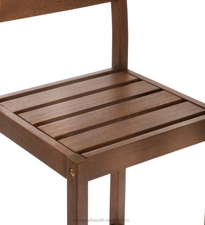 Houseware Plow & Hearth Lancaster Eucalyptus Outdoor Bar Set with Table and 2 Bar Stools, 3-Piece Set - Natural NFLB1141