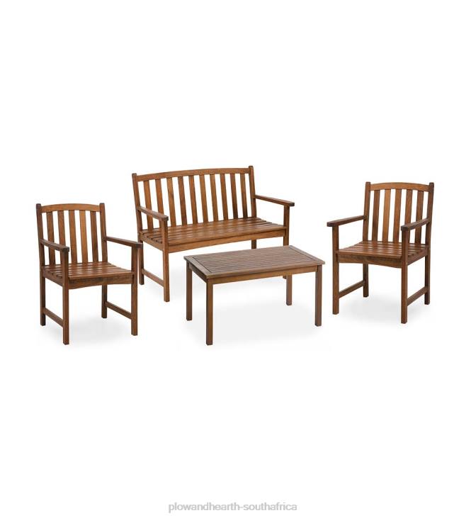 Houseware Plow & Hearth Lancaster Eucalyptus Outdoor Seating, 4-Piece Set - Natural NFLB1096