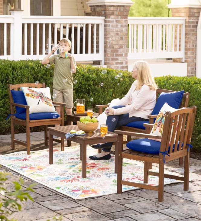 Houseware Plow & Hearth Lancaster Eucalyptus Outdoor Seating, 4-Piece Set - Natural NFLB1096