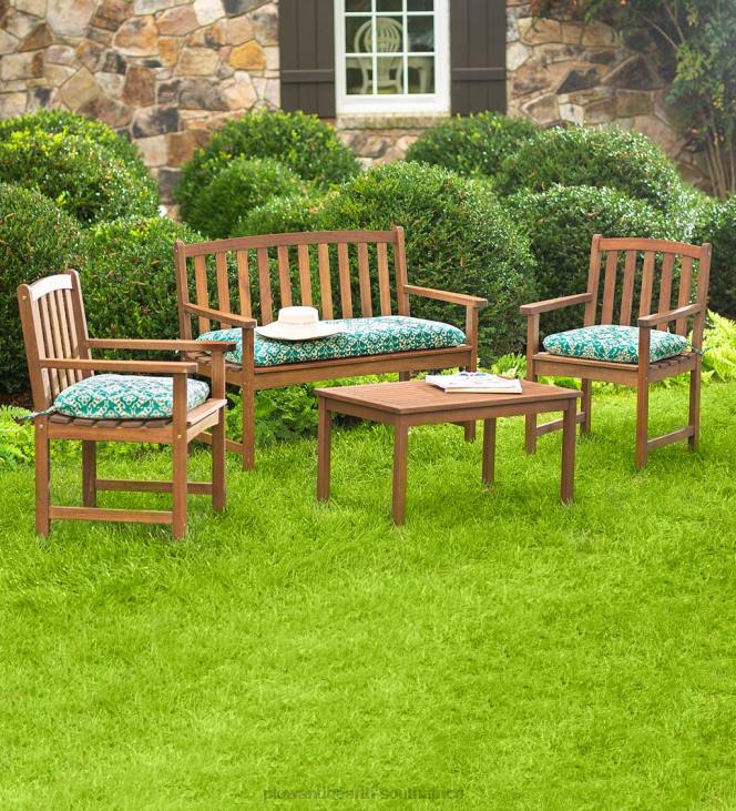 Houseware Plow & Hearth Lancaster Eucalyptus Outdoor Seating, 4-Piece Set - Natural NFLB1096