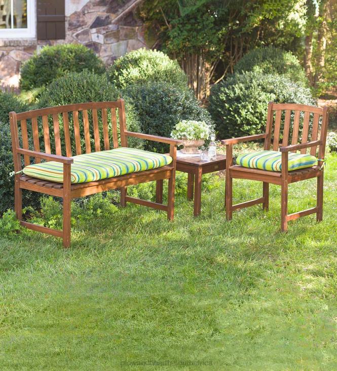 Houseware Plow & Hearth Lancaster Outdoor Furniture Collection, Eucalyptus Wood Extension Table and 6 Chairs NFLB1123