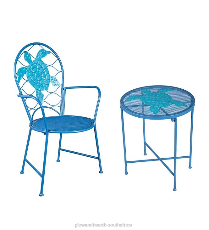 Houseware Plow & Hearth Metal Sea Turtle Outdoor Table and Chair Set NFLB1173