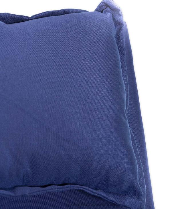 Houseware Plow & Hearth Multi-Functional Outdoor Wicker Love Seat Chaise Lounger with Navy Cushions NFLB1114