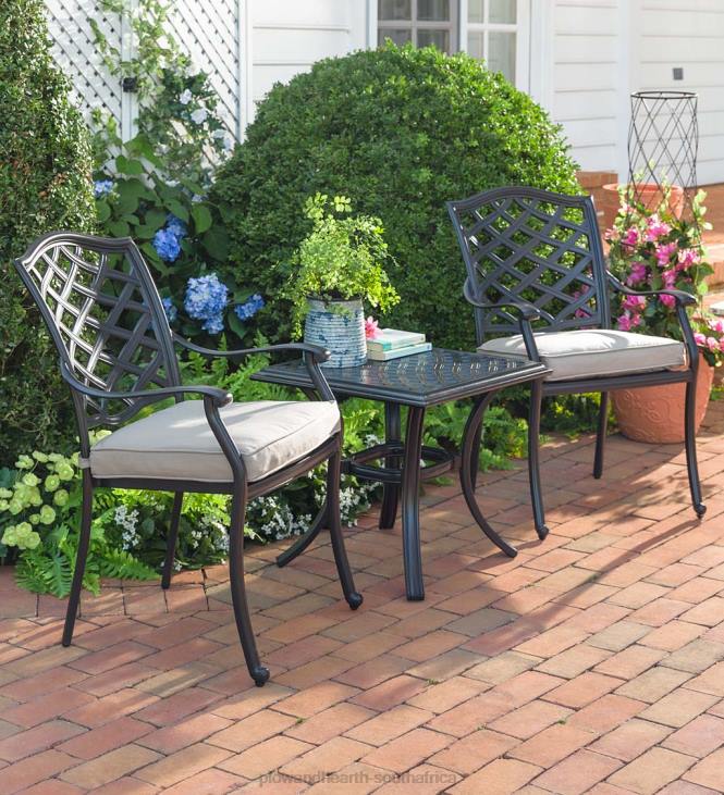 Houseware Plow & Hearth Park Grove Cast Aluminum Outdoor 3-Piece Seating Set with Cushions NFLB1139