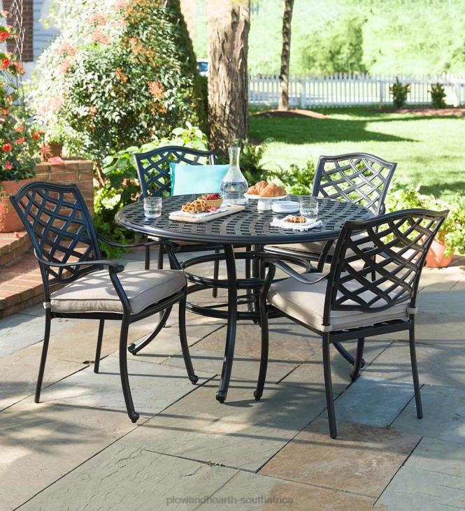 Houseware Plow & Hearth Park Grove Cast Aluminum Outdoor 5-Piece Dining Set with Cushions NFLB1149