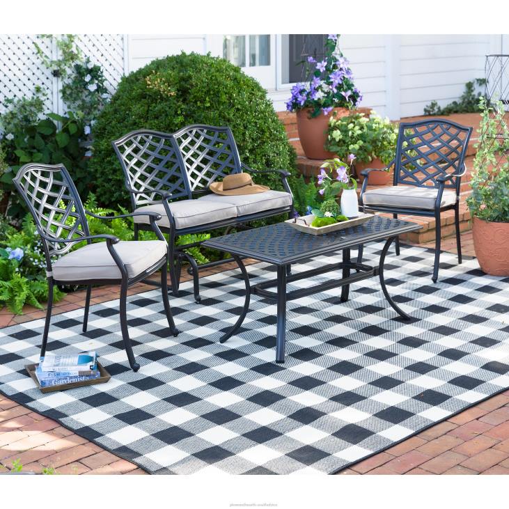 Houseware Plow & Hearth Park Grove Cast Aluminum Outdoor Armchairs with Cushions, Set of 2 NFLB3216