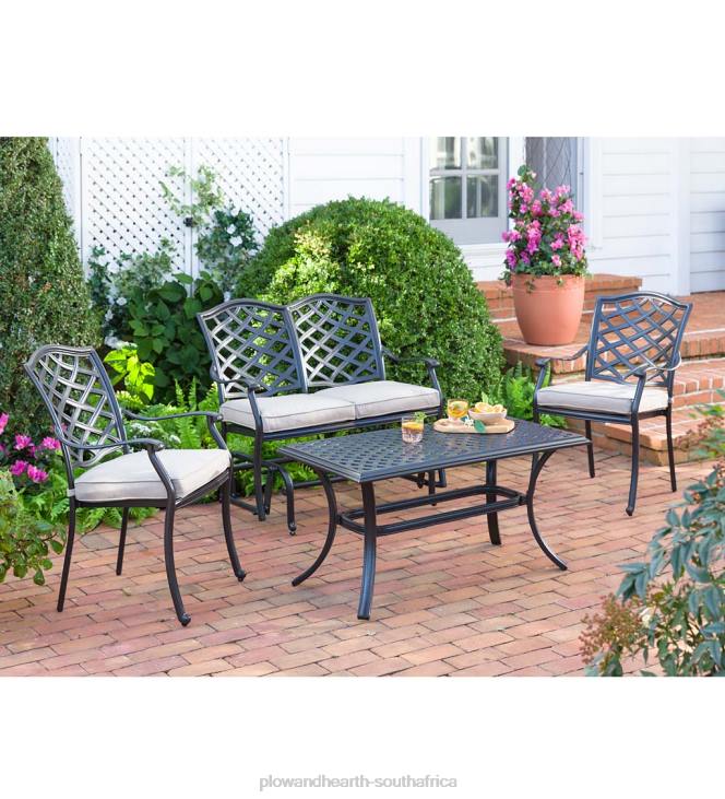Houseware Plow & Hearth Park Grove Cast Aluminum Outdoor Armchairs with Cushions, Set of 2 NFLB3216