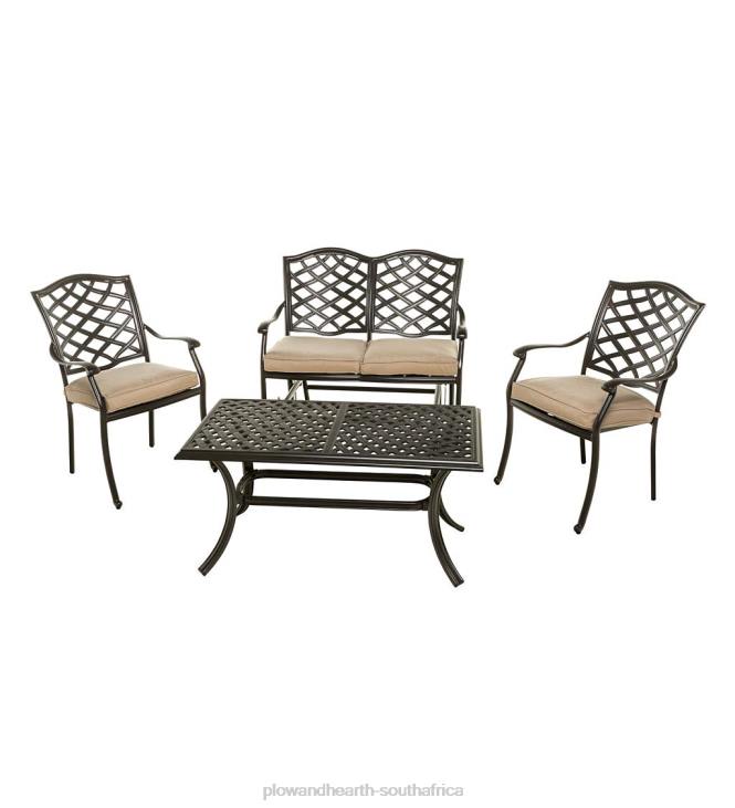 Houseware Plow & Hearth Park Grove Cast Aluminum Outdoor Armchairs with Cushions, Set of 2 NFLB3216