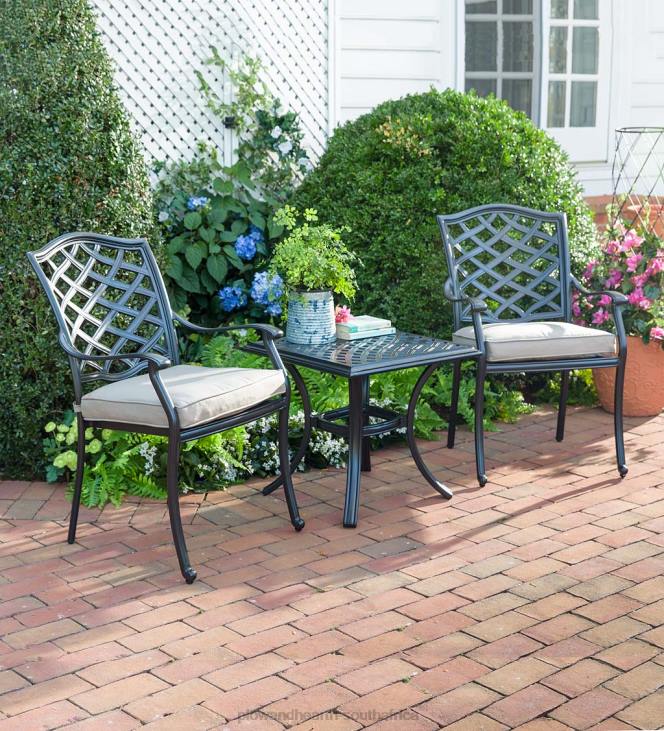 Houseware Plow & Hearth Park Grove Cast Aluminum Outdoor Armchairs with Cushions, Set of 2 NFLB3216