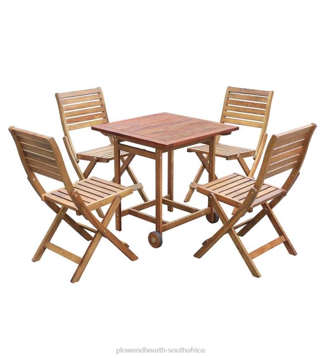 Houseware Plow & Hearth Portable Kingwood Acacia Wood Smart Dining Set - Natural NFLB1151