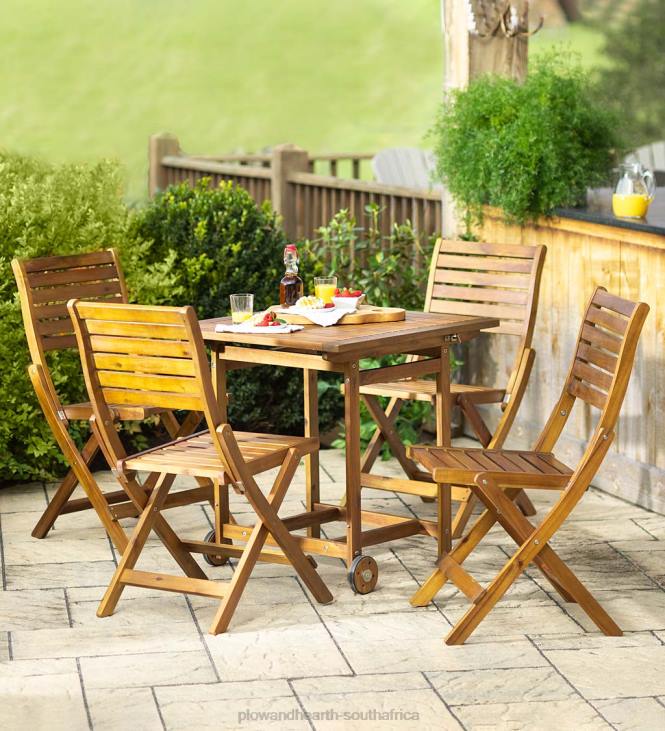 Houseware Plow & Hearth Portable Kingwood Acacia Wood Smart Dining Set - Natural NFLB1151