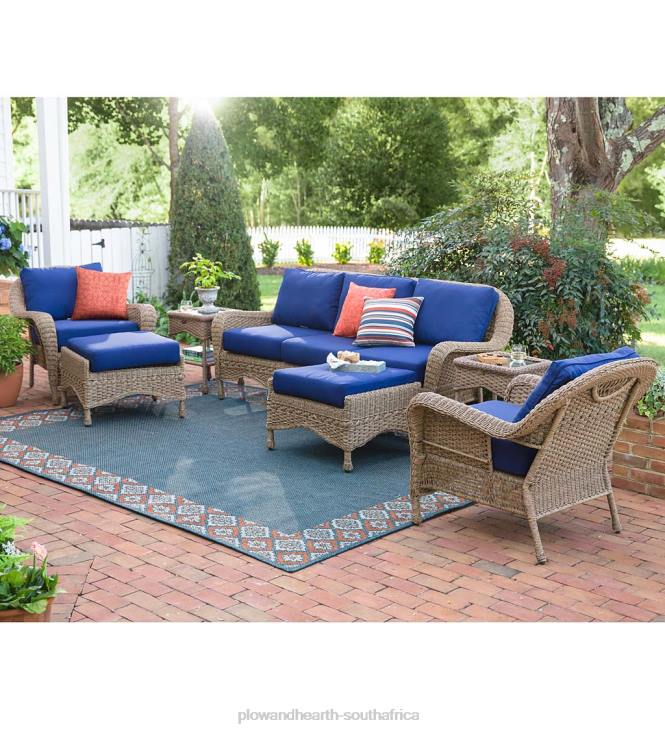 Houseware Plow & Hearth Prospect Hill Outdoor Wicker Deep Seating Sofa with Cushions NFLB1102