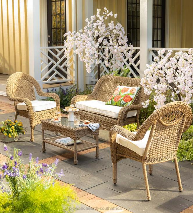 Houseware Plow & Hearth Prospect Hill Wicker Settee Set NFLB1091