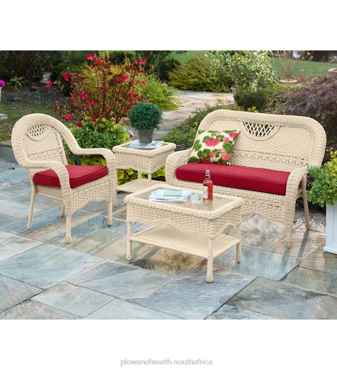 Houseware Plow & Hearth Prospect Hill Wicker Settee Set NFLB1091