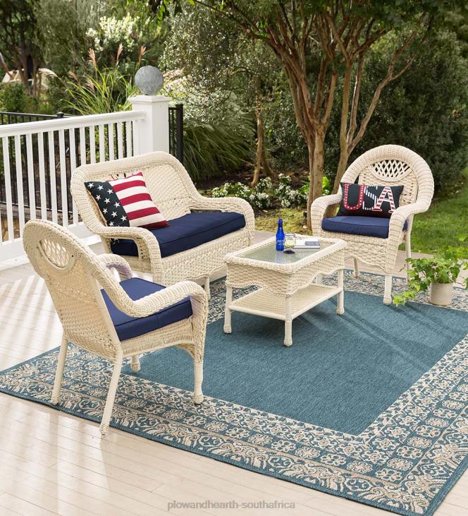 Houseware Plow & Hearth Prospect Hill Wicker Settee Set NFLB1091