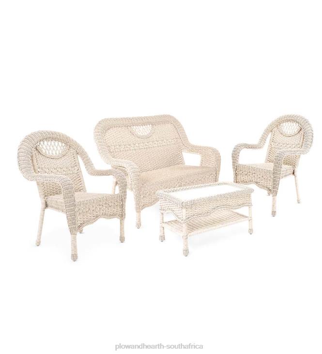 Houseware Plow & Hearth Prospect Hill Wicker Settee Set NFLB1091