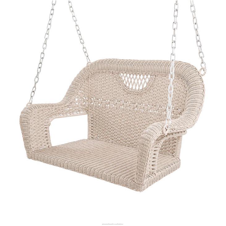 Houseware Plow & Hearth Prospect Hill Wicker Swing - Cloud White NFLB3233