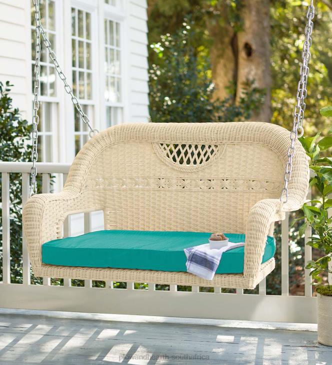 Houseware Plow & Hearth Prospect Hill Wicker Swing - Cloud White NFLB3233