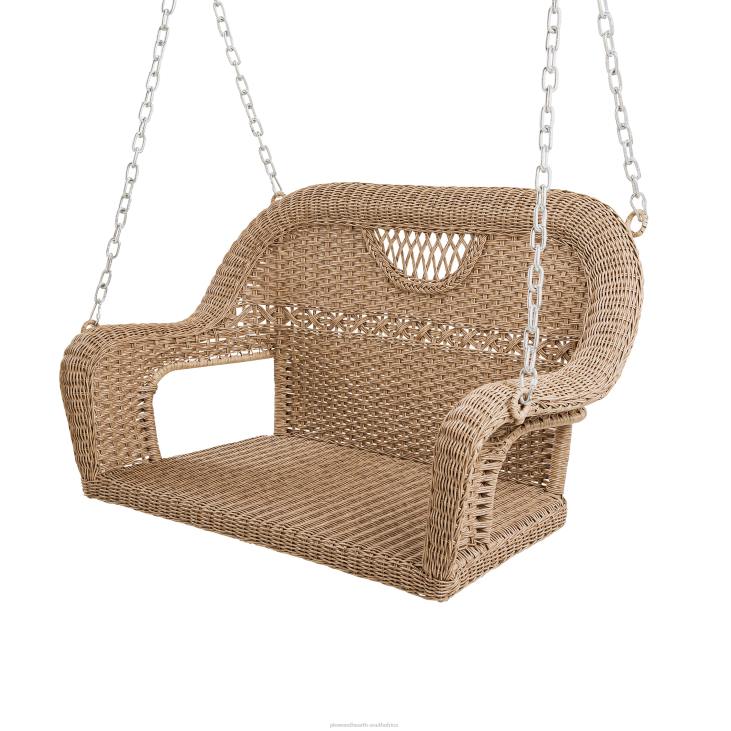 Houseware Plow & Hearth Prospect Hill Wicker Swing - Cloud White NFLB3233