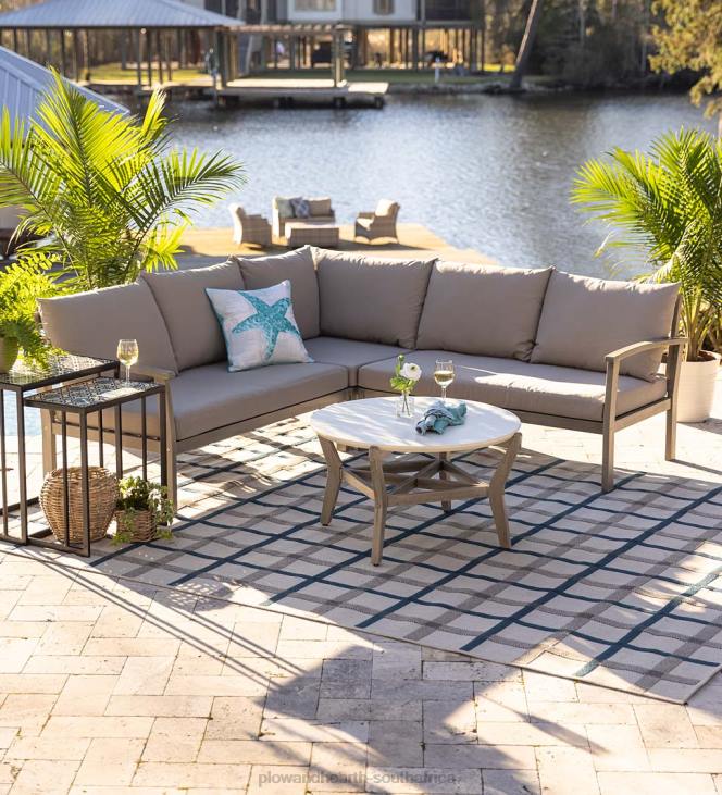 Houseware Plow & Hearth Ridgewind Outdoor Sectional Sofa Seating Set With Cocktail Table NFLB1133
