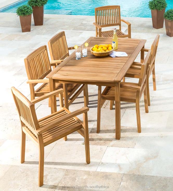 Houseware Plow & Hearth Teak Wood Chairs, Set of 2 NFLB1121