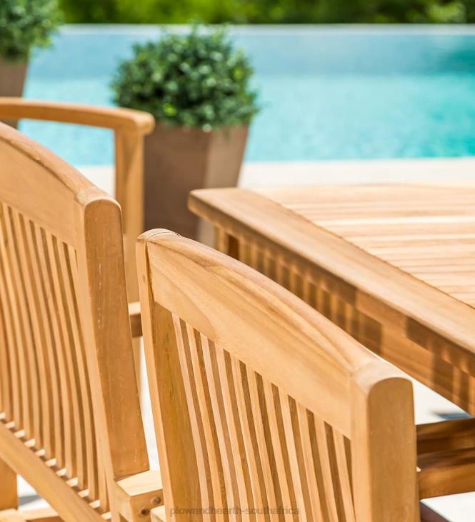 Houseware Plow & Hearth Teak Wood Chairs, Set of 2 NFLB1121