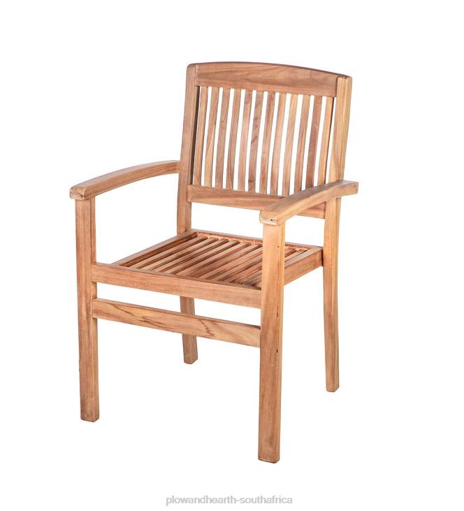 Houseware Plow & Hearth Teak Wood Chairs, Set of 2 NFLB1121