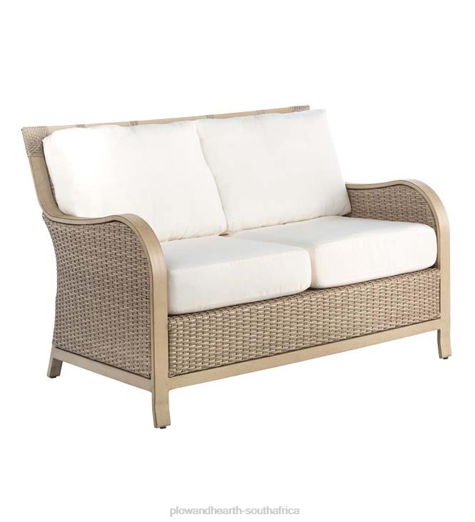 Houseware Plow & Hearth Urbanna Driftwood Premium Wicker Four Piece Set with Cushions - Midnight Navy NFLB1158