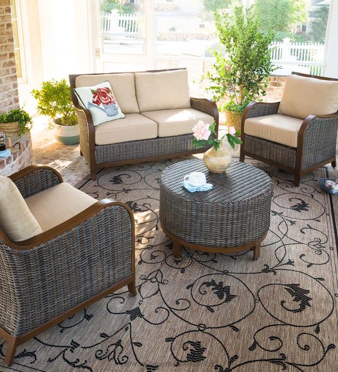 Houseware Plow & Hearth Urbanna Premium Wicker Collection with Luxury Cushions NFLB1089