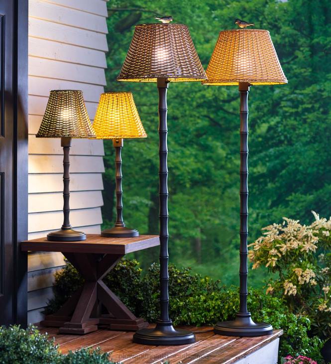 Houseware Plow & Hearth Waterproof Outdoor Wicker Lamp NFLB1110