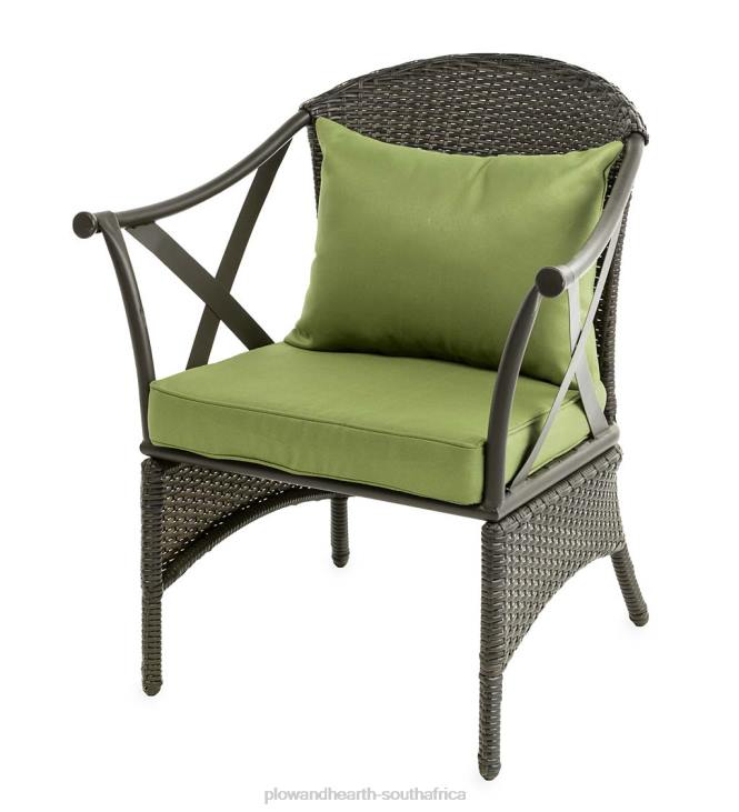 Houseware Plow & Hearth Wicker Patio Furniture Set with Cushions - Light Green NFLB1099