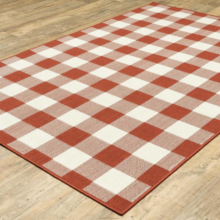 Houseware Plow & Hearth Buffalo Plaid Indoor and Outdoor Polypropylene Rug NFLB1427
