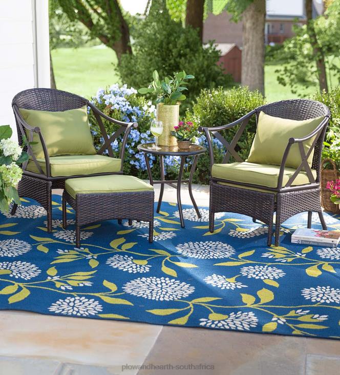 Houseware Plow & Hearth Floral Surry Indoor/Outdoor Polypropylene Area Rug NFLB1277