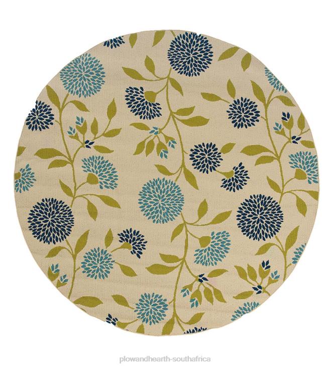 Houseware Plow & Hearth Floral Surry Indoor/Outdoor Polypropylene Area Rug NFLB1277