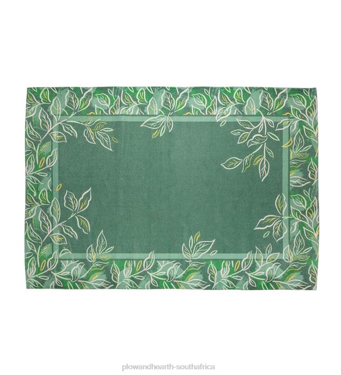 Houseware Plow & Hearth Green Tree of Life Indoor/Outdoor Border Rug, 4'x6' NFLB1444
