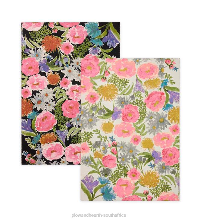 Houseware Plow & Hearth Indoor/Outdoor Clarissa Floral Rug with Rifle Paper Co. Design NFLB1339