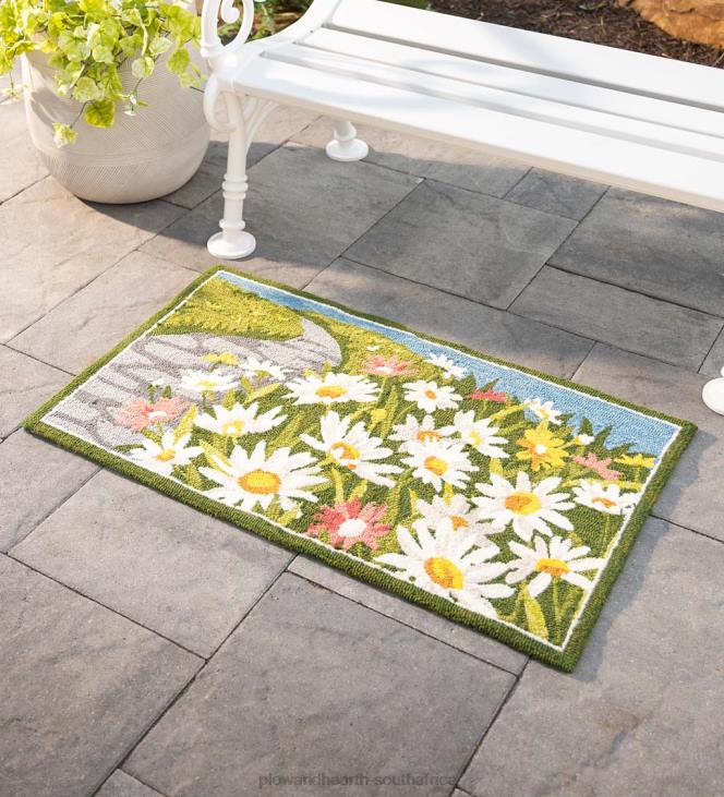 Houseware Plow & Hearth Indoor/Outdoor Daisy Walk Hooked Polypropylene Accent Rug NFLB1346