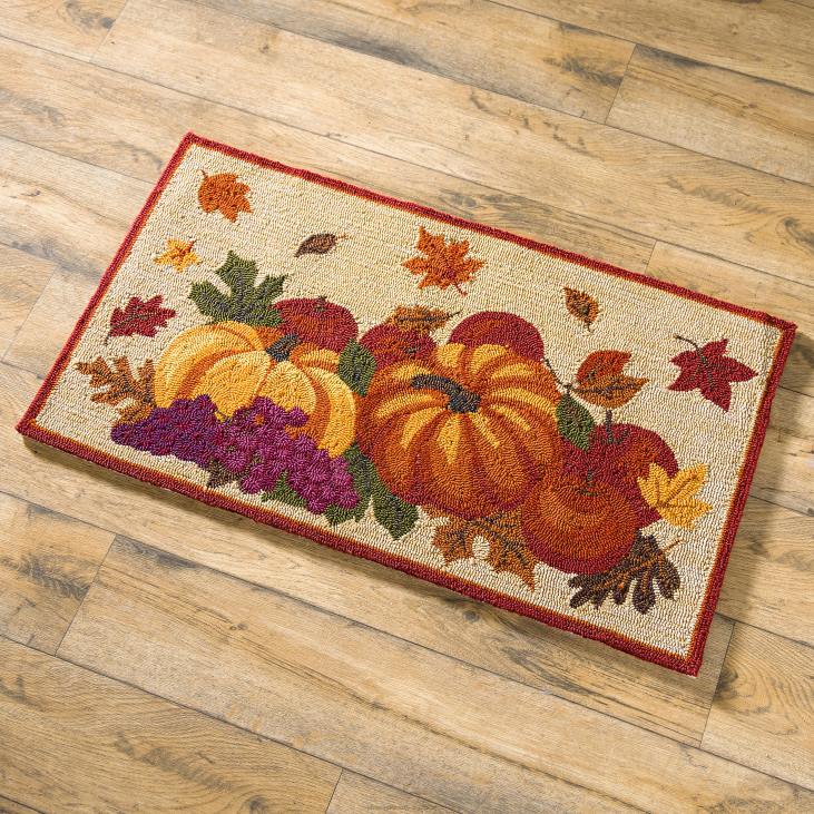 Houseware Plow & Hearth Indoor/Outdoor Fall Bounty Hooked Polypropylene Accent Rug NFLB1312