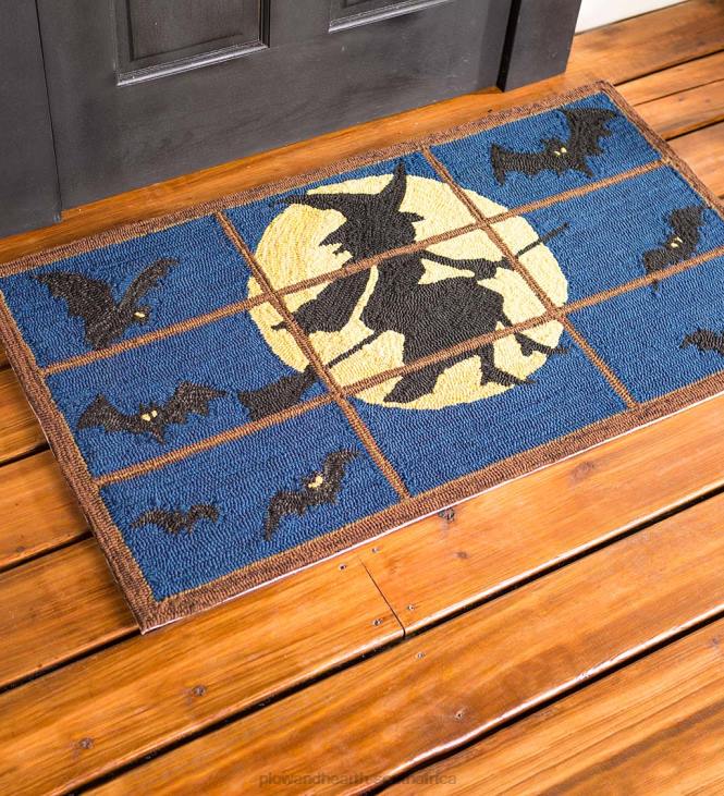 Houseware Plow & Hearth Indoor/Outdoor Halloween Flying Witch Hooked Accent Rug NFLB1451