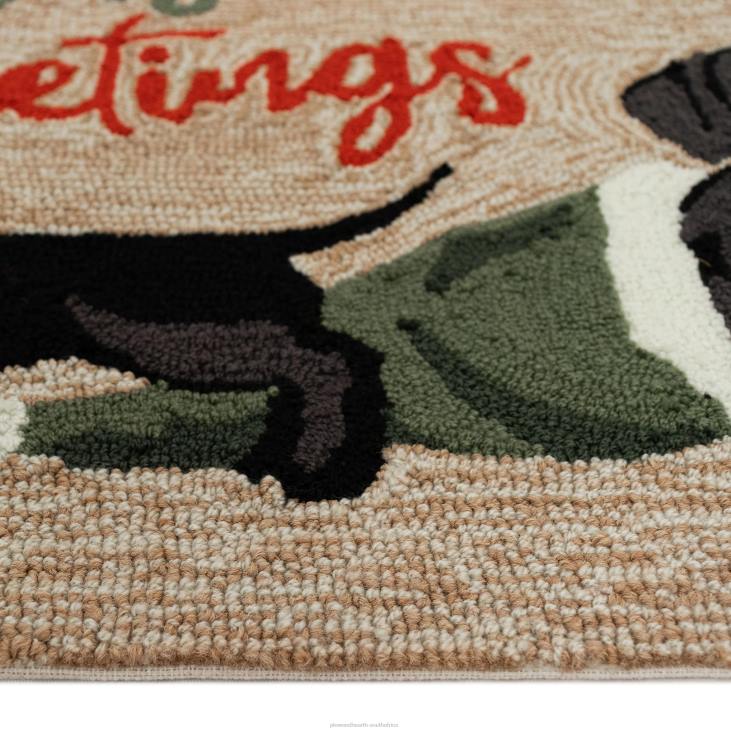 Houseware Plow & Hearth Indoor/Outdoor Hand-Hooked Christmas Dachshunds Accent Rug NFLB1338