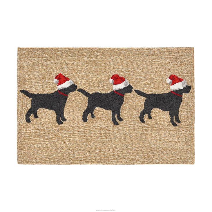 Houseware Plow & Hearth Indoor/Outdoor Hand-Hooked Christmas Dogs Accent Rug NFLB1333