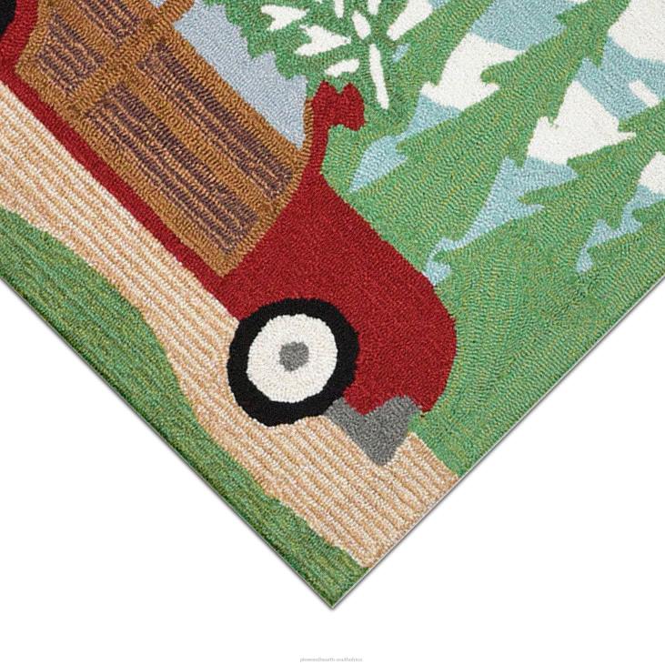 Houseware Plow & Hearth Indoor/Outdoor Hand-Hooked Christmas Pine Accent Rug NFLB1321