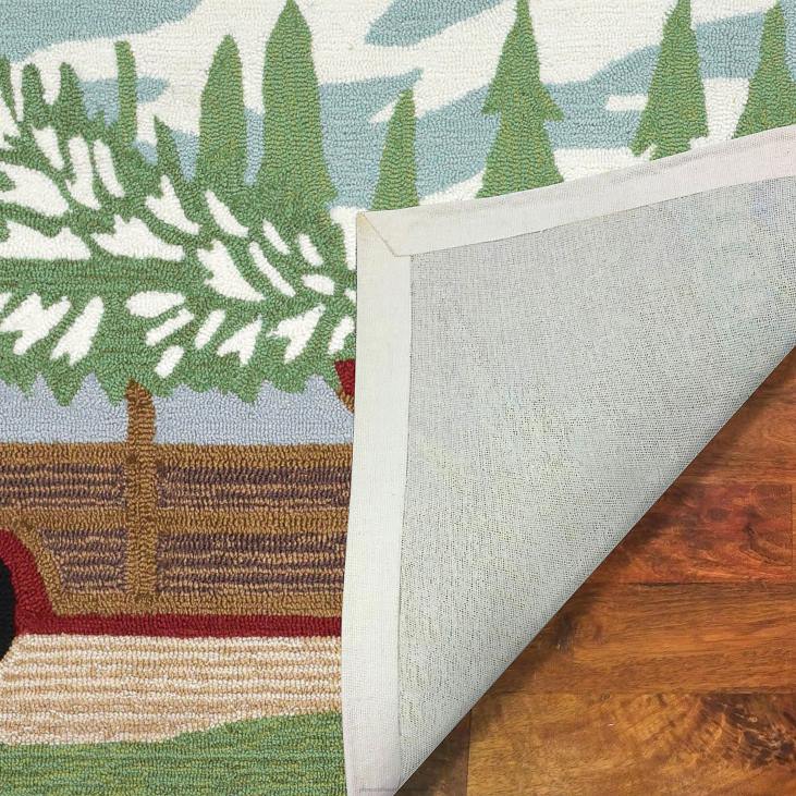 Houseware Plow & Hearth Indoor/Outdoor Hand-Hooked Christmas Pine Accent Rug NFLB1321